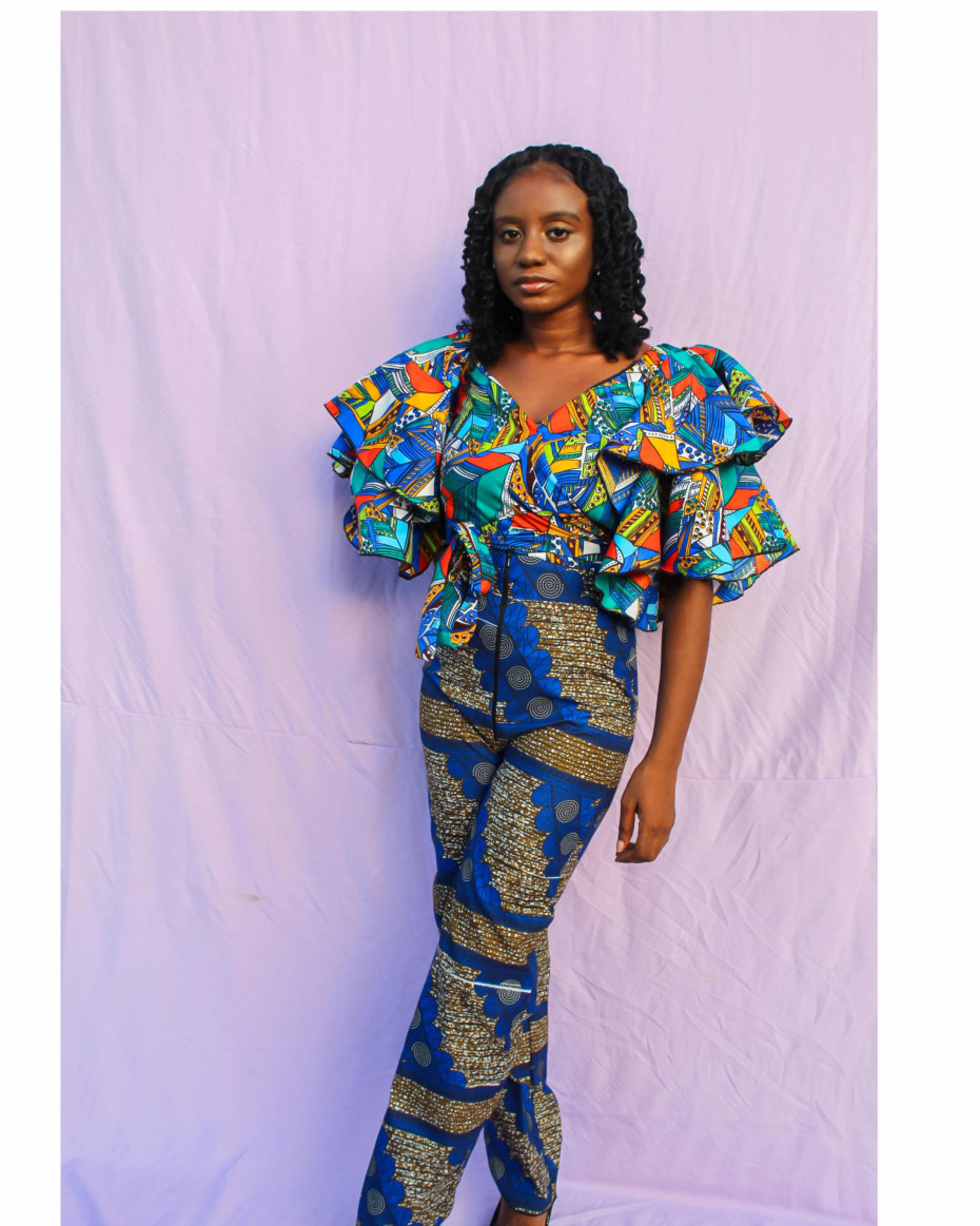 AFRICAN PRINT AKANKE CROP TOP AND TROUSER