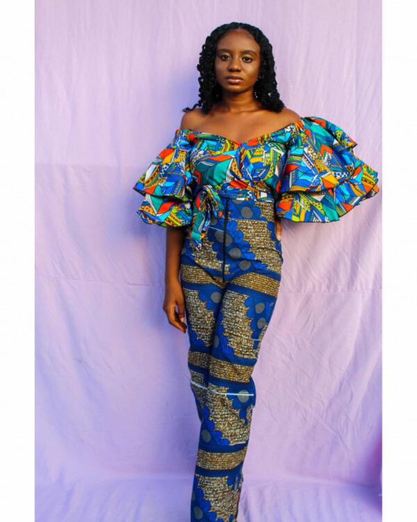 AFRICAN PRINT AKANKE CROP TOP AND TROUSER - Image 2